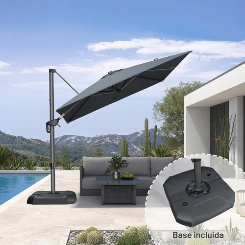 Vista 704 de PURPLE LEAF Paraguas al aire libre con base 8' x 8' protección solar verde Manzana Verde (Apple Green)