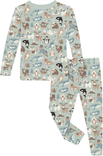 Vista 49 de KicKee Pants Conjunto de pijama de manga larga con estampado de piezas