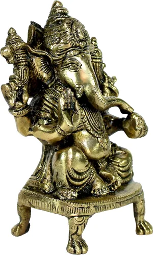 Vista 6 de eSplanade Ganesha de latón de 8 pulgadas en acabado antiguo Pooja Puja Ganesh Ganesha Ganpati Ganapati Murti Idol (5.75 pulgadas)