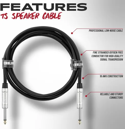 Vista 2 de Cableworks Por Gator Cases Backline Series Cable de altavoz TS estándar de 10 pies (GCWB-SPK-10)