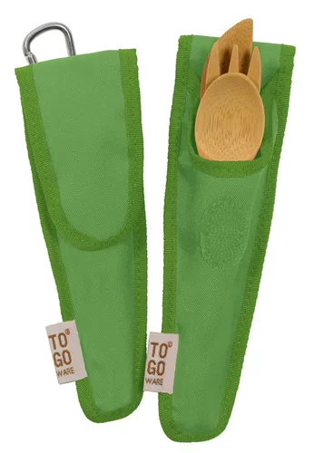 Vista 3 de TO GO WARE Juego de utensilios de bambú para niños Kiwi Green, 1 EA