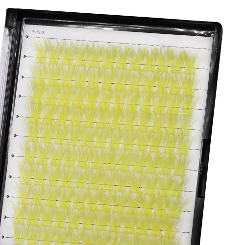 Vista 39 de Pestañas postizas de tallo ancho con varias pestañas falsas de colores D Curl de 10 a 20 mm para elegir, pestañas postizas profesionales