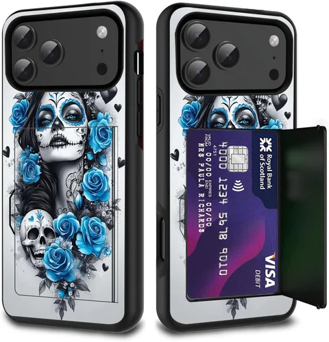 Vista 35 de Funda para tarjetas de crédito, doble capa híbrida a prueba de golpes, protección contra caídas con función atril para iPhone 17 de 6.3 pulgadas