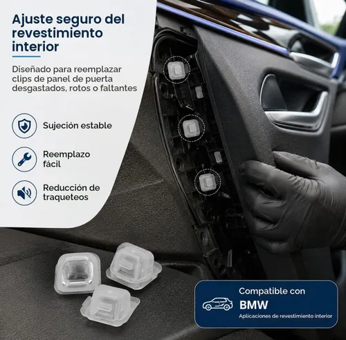 Vista 4 de Hoypeyfiy 20 clips de moldura interior para panel de puerta, repuesto para 07149158194, compatible con BMW E46 E90 E91 E92 X5 320i 323i 325i 328i