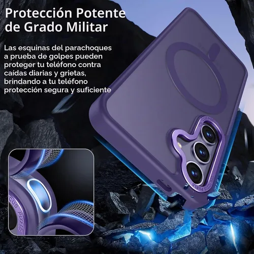 Vista 5 de Rayboen for Matte Magnetic Samsung S24+ Plus Case, Purple Púrpura magnético