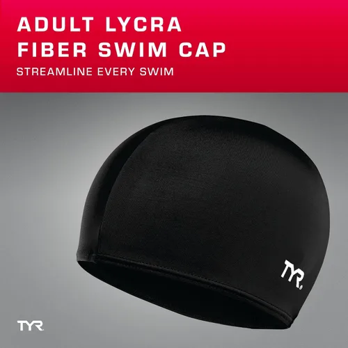 Vista 2 de TYR Adult Lycra Fiber Swim Cap - Lightweight Warm Water Recreational Cap