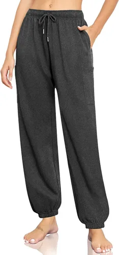 Vista 2 de SUNYAA Pantalones de yoga para mujer, pantalones de pierna ancha con bolsillos