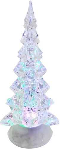 Vista 2 de Kurt Adler Adorno de mesa para árbol de 10.25 pulgadas con LED transparentes y movimiento operado por batería