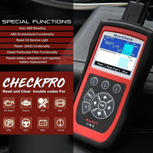 Vista 2 de Autel MaxiCheck PRO - Herramienta de Escaneo AutoBleed de Purga de Frenos ABS con Diagnóstico ABS SRS, OBDII Completo, BMS EPB SRS SAS Servicios