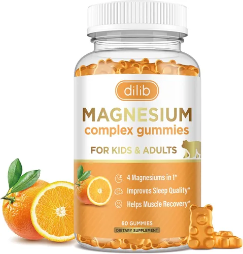 Vista 9 de Gomitas de complejo de magnesio para niños y adultos, glicinato de magnesio, taurato, citrato, suplemento de malato, ayuda a aliviar el estrés