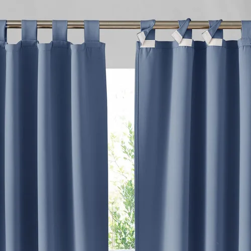 Vista 34 de RYB HOME Cortinas para Exteriores para Patio - 2 Paneles Cortinas para Exteriores Desmontables con Parte Superior Adhesiva Impermeables Opacas