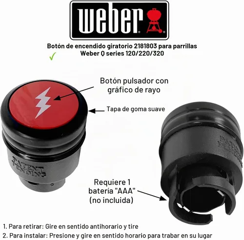 Vista 2 de Weber 2181803 Botón de encendido Weber Q