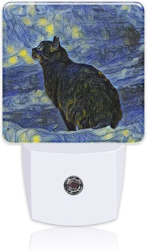 Vista 11 de Lámpara de luz nocturna con pintura de flores de hiedra abstracta al agua, enchufe de luz nocturna con sensor de atardecer a amanecer, linda luz