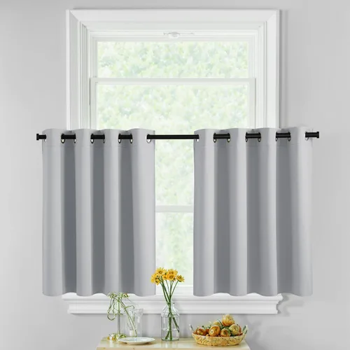 Vista 29 de RYB HOME - Cortinas para armario de 36 pulgadas, cortinas para oscurecer la habitación con ojales resistentes a la oxidación, cortinas de Aqua