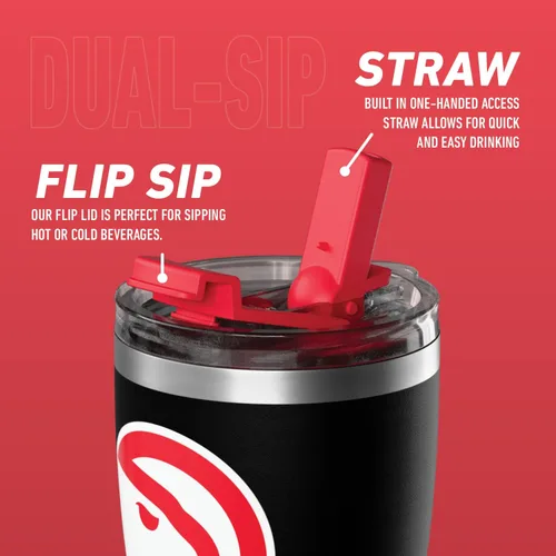 Vista 6 de Hydrapeak Atlanta Hawks - Botella de agua de acero inoxidable aislada al vacío de 30 onzas con licencia oficial de la NBA, con tapa con popote, a