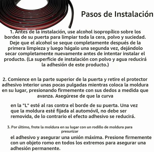 Vista 8 de Kit de moldura de borde de puerta automotriz con cinta, protector de labios en forma de L para guardabarros de automóvil, estribos, conchas