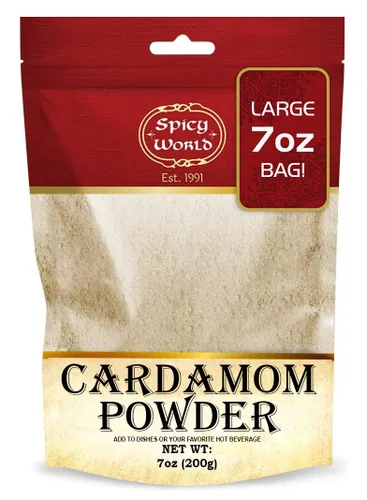 Vista 9 de Spicy World Polvo de cardamomo molido (cardamomo) bolsa de 3.5 onzas