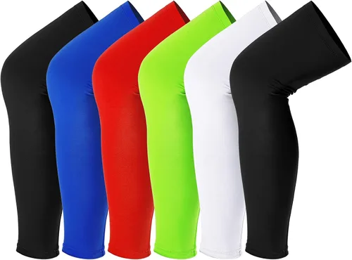 Vista 10 de Mangas de compresión para piernas, manga larga para rodilla, protección UV, para hombres y mujeres, deporte, baloncesto, fútbol americano
