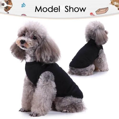 Vista 5 de Camisas para perros, ropa para mascotas, ropa en blanco, 3 piezas, chaleco para cachorros, ropa para gatos, chalecos de algodón suave