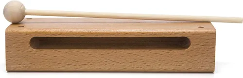 Vista 4 de Instrumento musical de bloque de madera con mazo Bloques de ritmo de percusión de madera maciza