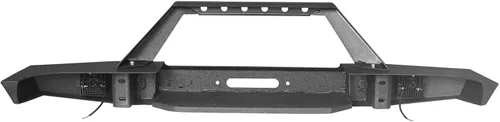 Vista 8 de Hooke Road XJ Parachoques delantero con placa de cabrestante para Jeep Cherokee XJ 1984-2001, parachoques de cabrestante de acero con luces LED