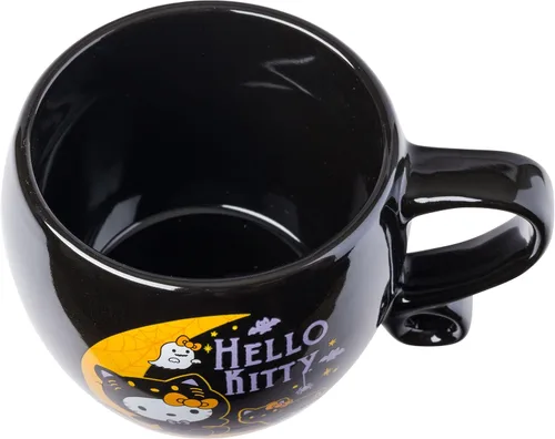 Vista 3 de Taza de cerámica Silver Buffalo Sanrio Hello Kitty con asa de lazo de Halloween, 15.9 onzas Sanrio Hello Kitty - Bucle de Halloween