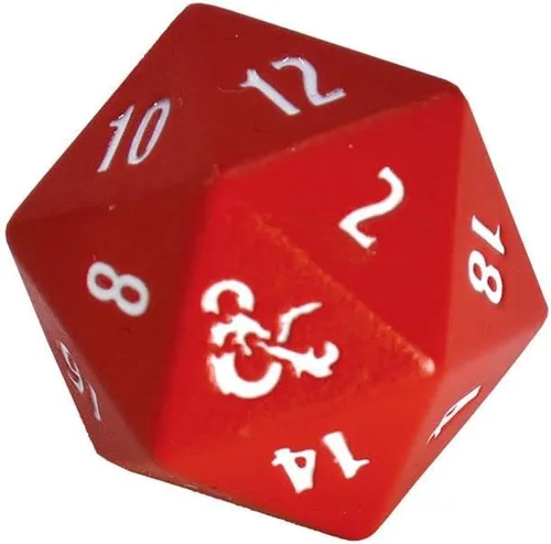Vista 7 de Juego de dados RPG de metal pesado rojo y blanco para Calabozos y Dragones