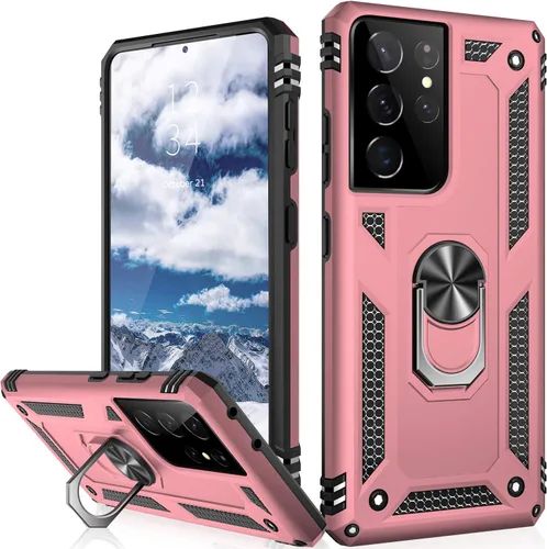 Vista 53 de IKAZZ Funda para Galaxy S21, Grado Militar Resistente a Golpes de Servicio Pesado Cubierta Protectora para Teléfono Pasa Prueba de Caída de 16 pies