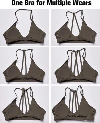 Vista 7 de YEOREO Sujetadores deportivos de entrenamiento para mujer con tirantes acolchados y espalda abierta, brasier de gimnasio ligero con tirantes