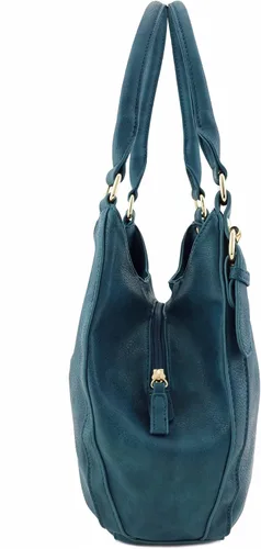 Vista 3 de Bolsa de hobo mediana de piel sintética de 3 compartimentos
