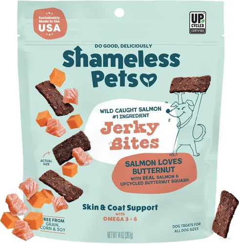 Vista 12 de Shameless Pets Golosinas para perros de cecina, paquete variado de 4 – Masticables saludables con salmón y pato – Golosinas naturales para perros