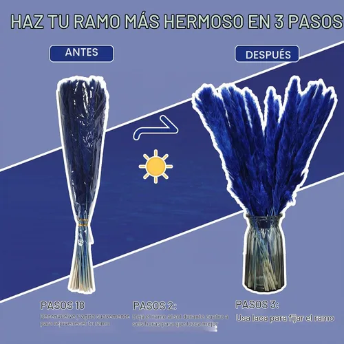 Vista 6 de 30 piezas pequeñas de hierba de las pampas secas arreglo floral natural seco