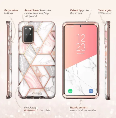 Vista 5 de i-Blason Serie Cosmo - Funda para Samsung Galaxy S20+ Plus 5G (versión 2020), elegante funda protectora con purpurina sin protector de pantalla