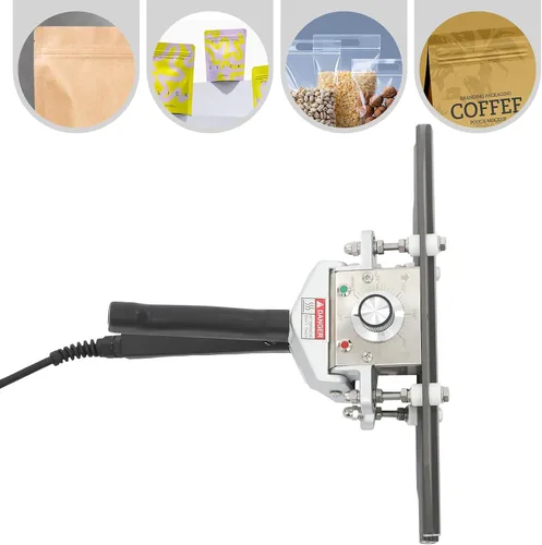 Vista 6 de Máquina selladora térmica portátil de mano FKR-300 de 12 pulgadas 500W/300°F Temperatura ajustable para papel de aluminio, compuesto, Kraft, bolsas