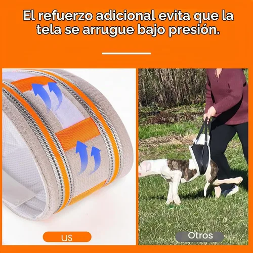 Vista 4 de Arnés portátil de elevación para perros, cabestrillo para perros medianos, soporte de pierna trasera, refuerzo contra amontonamiento, adecuado