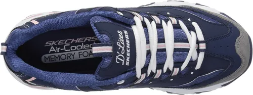 Vista 5 de Skechers D'Lites - Tenis de espuma viscoelástica con cordones para mujer