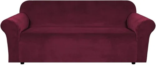 Vista 97 de H.VERSAILTEX Fundas de terciopelo elástico para sofá de dos plazas, fundas para sofá de 2 cojines para sala de estar, fundas deslizables con correas