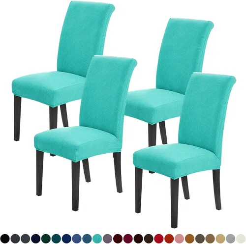 Vista 14 de Joccun - Juego de 2 fundas para sillas de comedor, fundas elásticas para sillas de comedor, fundas de asiento para sillas de comedor, funda de Negro