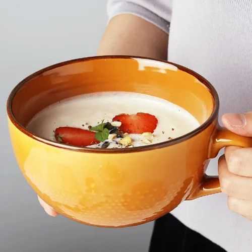 Vista 18 de Disoza Taza de Café Grande Violeta de 24 Onzas Taza de Sopa de Gran Tamaño Porcelana 700 ML Taza de Té XXL Cuencos de Cereales Taza de Sopa Ramen