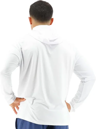 Vista 5 de TYR Camiseta de manga larga con capucha para hombre, protección solar UPF 50+