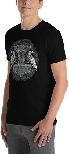 Vista 2 de Raven Thors Hammer Mjolnir - Camiseta pagana de mitología nórdica Thor Ravens