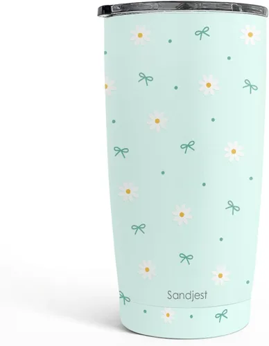 Vista 28 de SANDJEST Vaso Térmico de Abeja 20oz con Dibujos de Joyería, Vasos Térmicos Aislados de Acero Inoxidable, Regalos para Mujeres y Niñas, Taza de Café