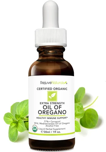 Vista 7 de RejuveNaturals - Aceite de orégano de fuerza extra, USDA orgánico, 1 onza líquida (30 ml) de aceite de orégano silvestre mediterráneo. Gotas