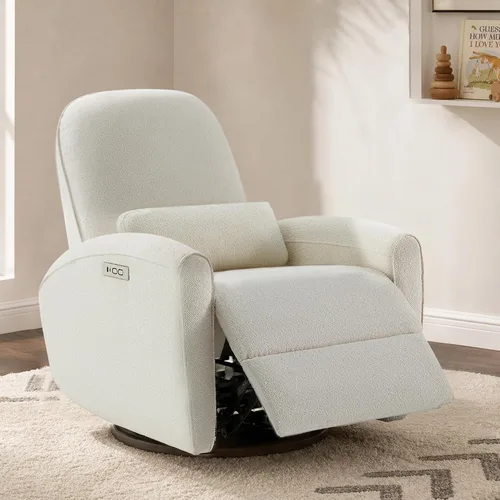 Vista 11 de CHITA Power Nursery - Silla reclinable giratoria con almohada, color gris