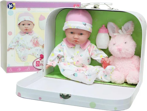Vista 7 de La Baby Hispanic - Muñeca bebé hispana de cuerpo suave pequeño de 11 pulgadas JC Toys - La Baby Lavable Traje floral rosa extraíble con Mono