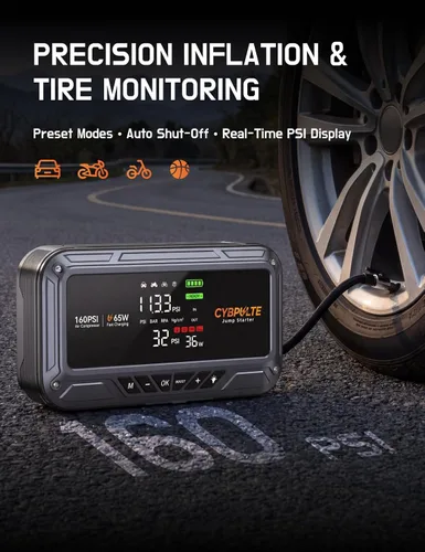 Vista 4 de Arrancador con compresor de aire 8000A 160 PSI, 65W USB-C