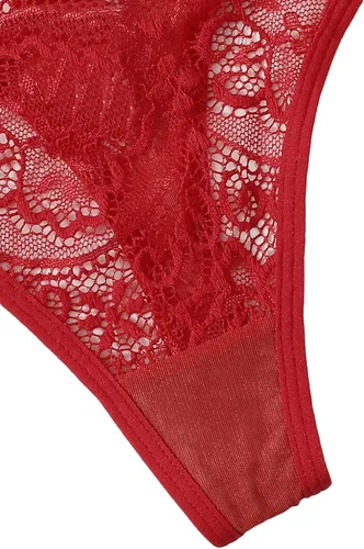 Vista 5 de Verdusa Conjunto de bragas de encaje para mujer diseño floral suave cintura baja