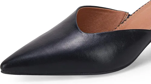 Vista 6 de Coutgo Womens Pointed Toe V Cut Mules Chunky Block Heel Slip On Clogs Fashion Office Slides Shoes