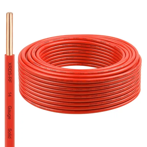 Vista 8 de Cable THHN 25 pies, Conductor Único de Cobre Desnudo, Cable Eléctrico Rojo 10AWG, Cable de Construcción Sólida de 600V con Funda de Nylon