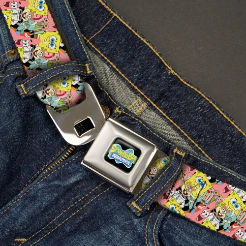 Vista 2 de Buckle-Down Cinturón de seguridad Bob Esponja 5 caracteres apilados 1.0 pulgadas de ancho 20 36 pulgadas de largo